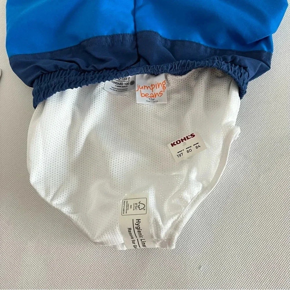 Jumping Beans Swim Trunks Shorts Baby Size 12 Months Blue And Teal Elastic Waist - Picture 3 of 3
